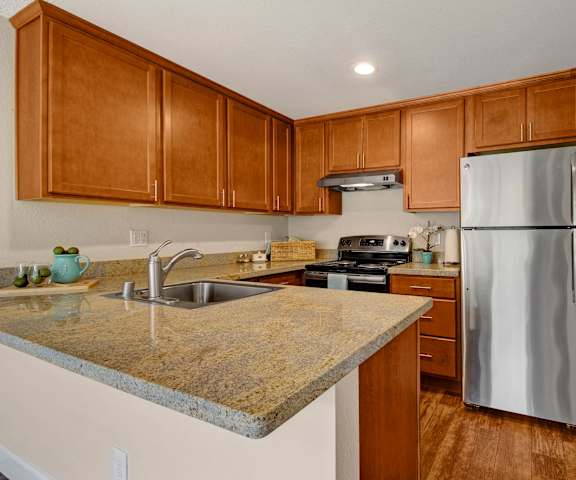 Kitchen area at Adagio Apartments. 