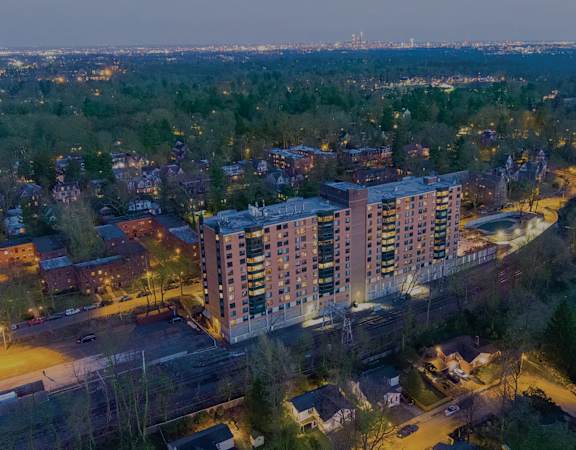 Aerial view of Hill House at Chestnut Hill