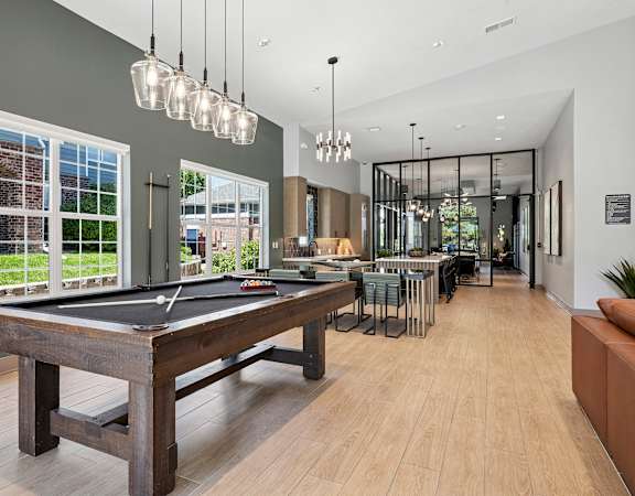 A billiard table is in resident lounge - Emmersyn at Lone Tree