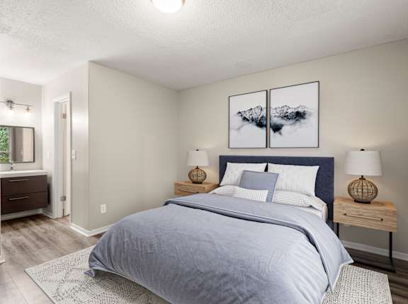 Modern Bedroom at Woodbriar Management in Tucker, Georgia, 30084