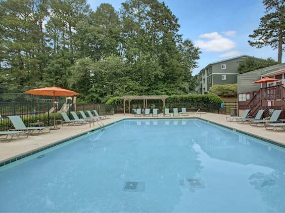 Resort style pool view at Lacota Apartments, Atlanta
