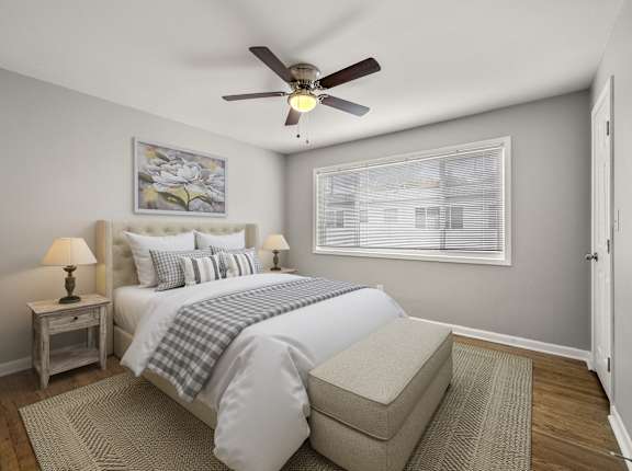Bedroom with cozy bed at Balfour Chastain, Sandy Springs, 30342