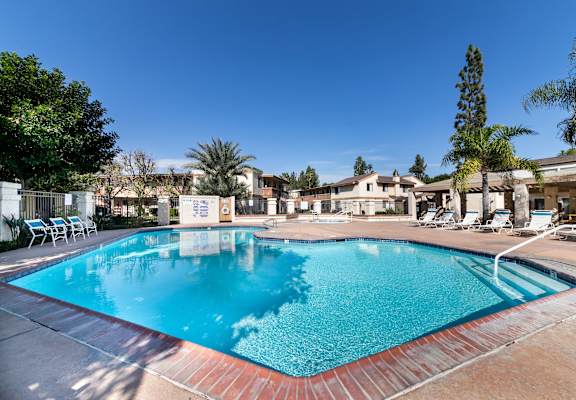 Crystal Clear Swimming Pool at Whispering Fountains Riverside, Riverside, California