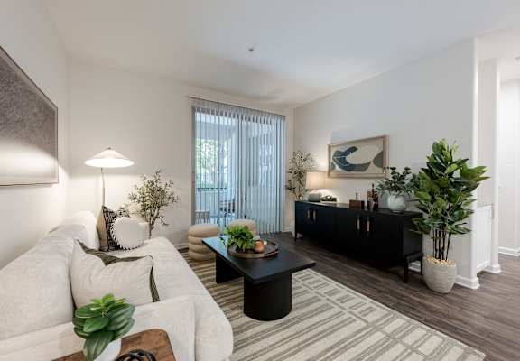 Spacious Living Room at The Kitt at Warner Center Apartments in Woodland Hills, CA 91303