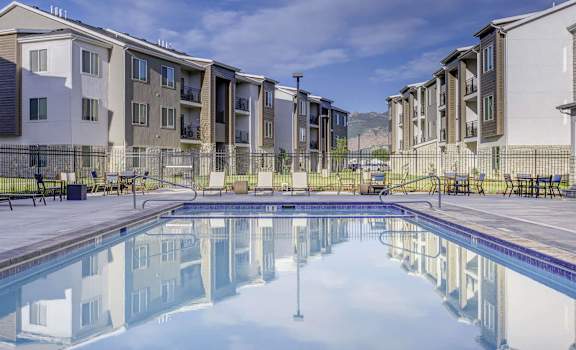 the pool at the apartments for rent