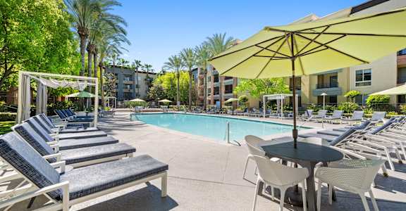 Resort Style Pool at The Kitt at Warner Center Apartments in Woodland Hills, CA 91303