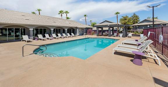 the swimming pool at our apartments in palm springs at Paisley and Pointe Apartments, Las Vegas, NV