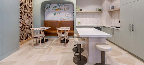 Updated Community Kitchen Space at One Plantation Apartments in Plantation, FL 33324