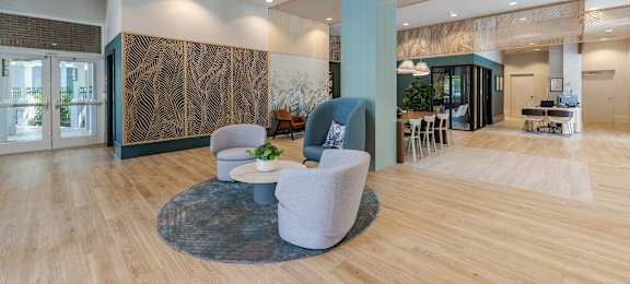 Updated Lobby and Leasing Office at One Plantation Apartments in Plantation, FL 33324