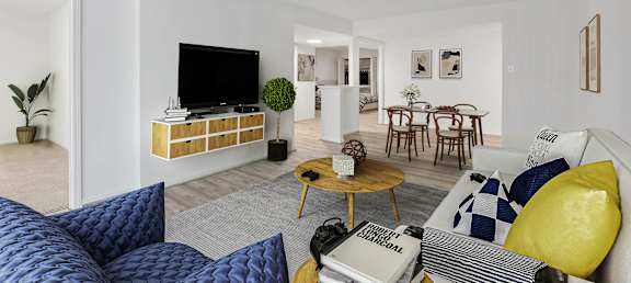 Living room with a TV at Vistas of Annandale, Virginia, 22003