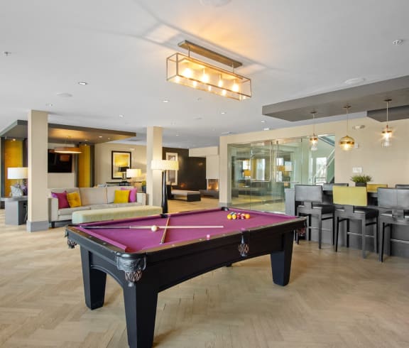 Pool Table in the Resident Lounge at the Heights at Glen Mills in Glen Mills, PA