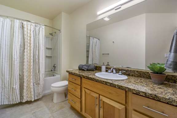 Bathroom Before at 128 on State Apartments in Kirkland, Washington