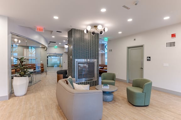 Indoor Lounge Area at 15 Bank Apartments, White Plains, 10606