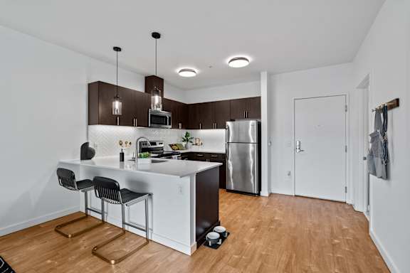 Kitchen at The Parker Apartments in Portland, OR 97209
