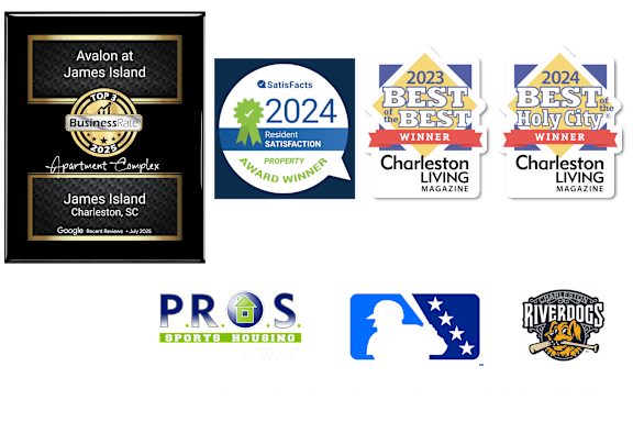 A collection of logos and awards for various categories.