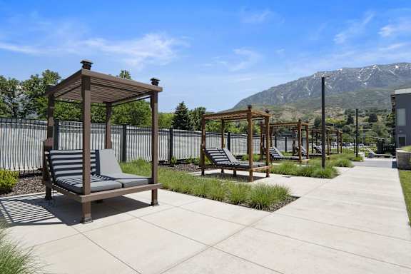 Open-air Wooden Cabanas at The Flats at Riverwoods, Provo, 84604