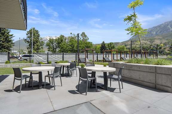 Outdoor Patio at The Flats at Riverwoods, Provo