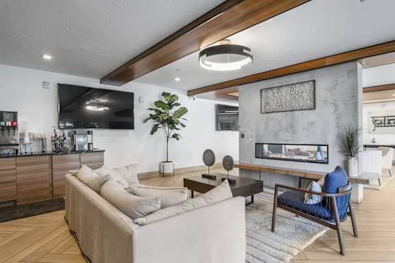 Living Room with a Couch at The Flats at Riverwoods, Provo, UT