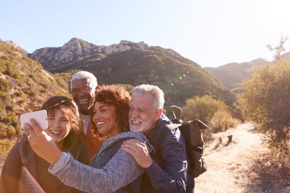 Seniors_Hiking at Juniper Square 55+ Apartments, Glendale Arizona