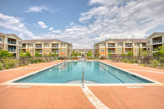 Resort style pool at Mariposa at South Broadway, Texas