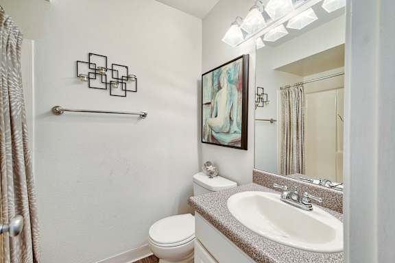 a bathroom wi at Mediterranean Village Costa Mesa, Costa Mesa, California