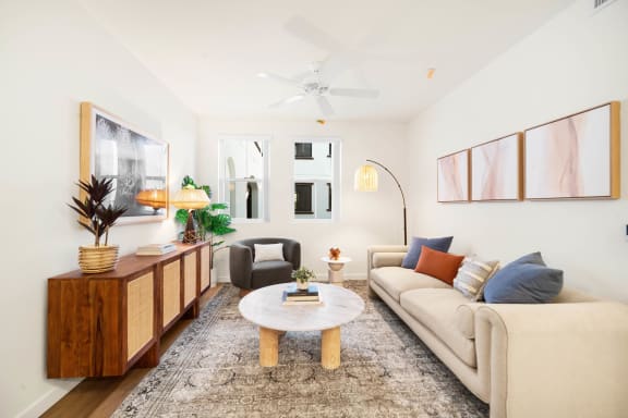 a living room with a couch and a coffee table at Anacapa Canyon, Camarillo, 93012