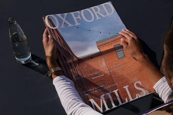 A brochure for Oxford Mills Apartments in Philadelphia