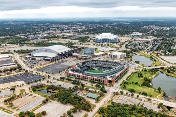 an aerial view of the allegiant stadium and convention center at District 2308, Arlington, 76011