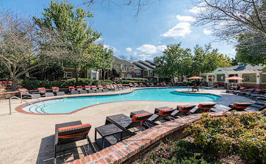 Living room area with view and couch at Wyndchase Aspen Grove Apartments, Franklin, TN, 37067