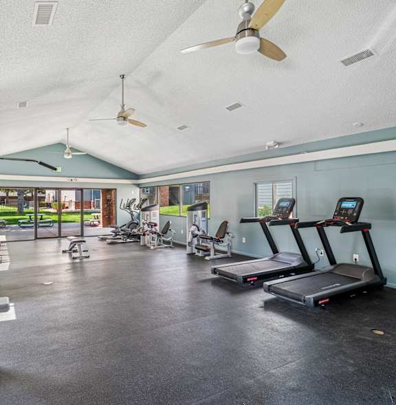 Fitness center at Rock Peak on Sunset Apartments in Longmont CO