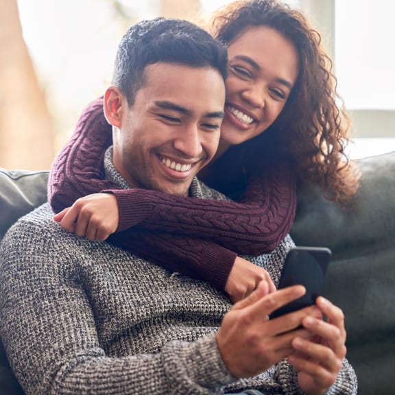 man and woman on couch  at Castlerock, Wenatchee, 98801