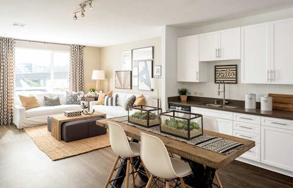 Kitchen at Axis Admiral Hill Apartments in Chelsea MA