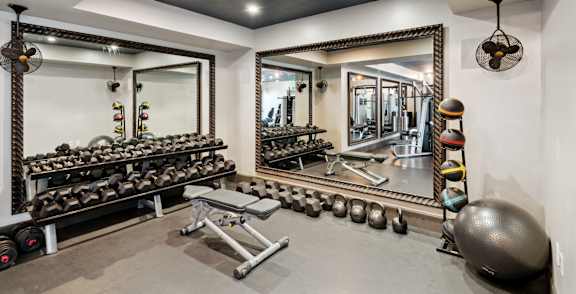 Fitness center at Axis Admiral Hill Apartments in Chelsea MA