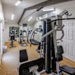A well-equipped gym with a variety of machines and weights.