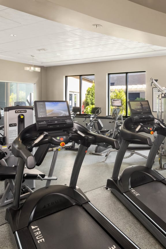 Fitness Center With Updated Equipment at 15 Bank Apartments, New York