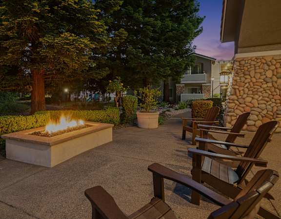 Outdoor fire pit lounge - Preserve at Blue Ravine Apartments