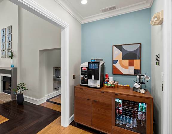 Resident coffee station - Belle Harbour Apartments