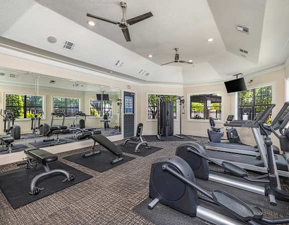 State-of-the-art fitness center with 24-hour access - DeLayne at Twin Creeks