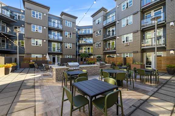 Courtyard After at 128 on State Apartments in Kirkland, Washington 98033