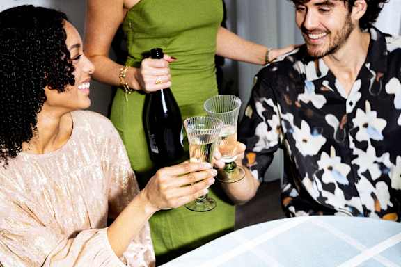 Residents toasting at a Ferry Island social event.
