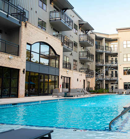 Pool View at One Riverside Apartments, Chattanooga, TN, 37403