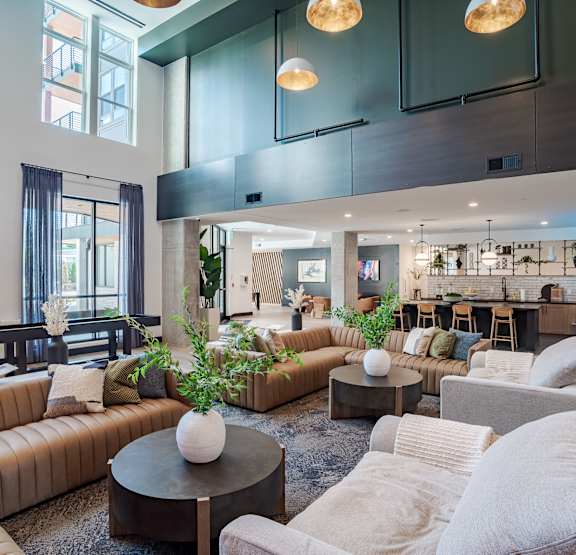 Clubhouse Living Area at The Yancey Apartments, Charlotte, 28217