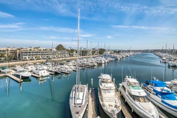 a busy harbor filled with boats and buildings