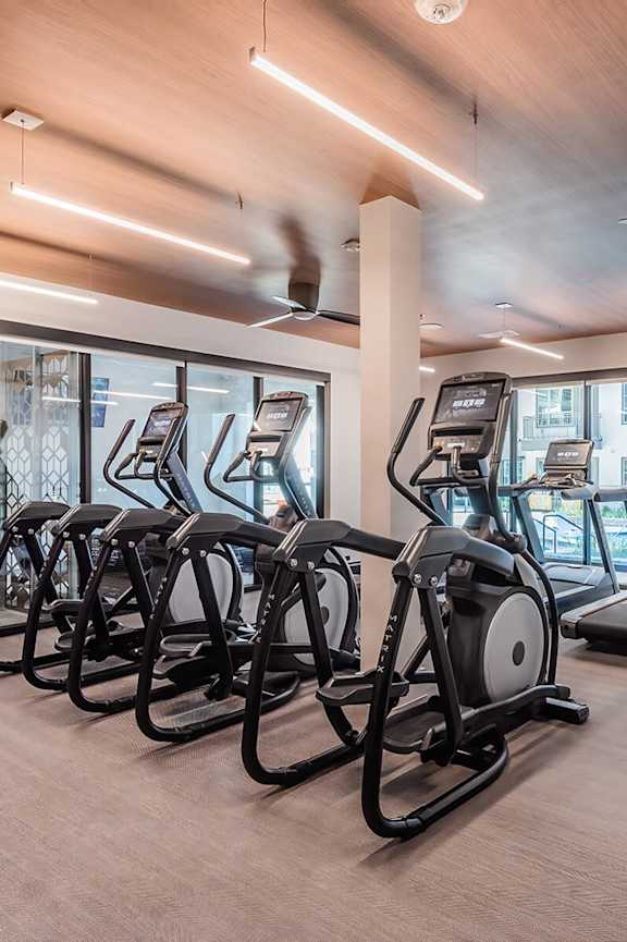 Fitness center at Opal Legacy Central in Plano TX