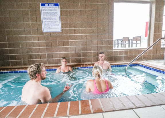 a group of people in a swimming pool at Summit Ridge, Minnesota