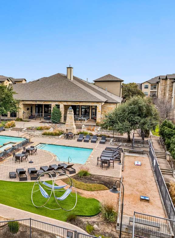 Aerial Pool View at The Royce at 8100, Austin