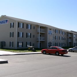 Parking area at Geary Estates Apartments, Kansas