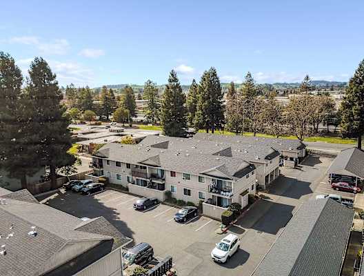 aerial view of apartments