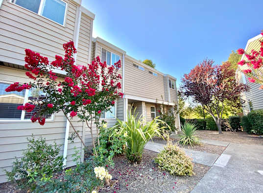 A residential area with a house and a garden. at Stony Creek Apartments, Santa Rosa, 95401