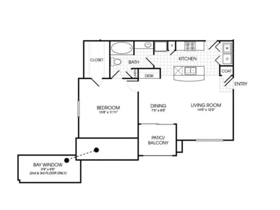 A3 Floor Plan at Ashley House, Katy